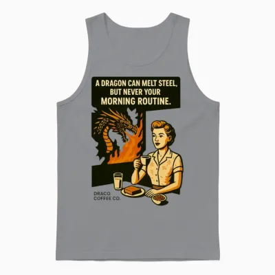 Dragon Melts Steel, Not Your Routine | Coffee Meme Unisex Tank Top - Sport Grey