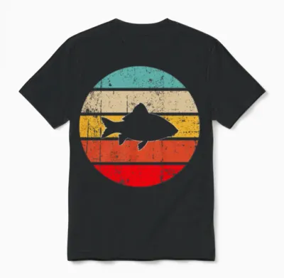 Fish Retro Unisex T-Shirt - Black