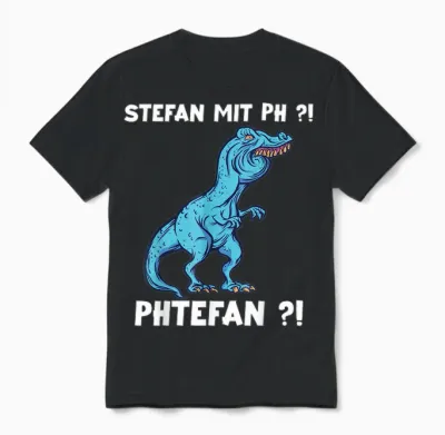 Trex Meme Dinosaur with Overbite Stefan with Ph Stephan Unisex T-Shirt - Black