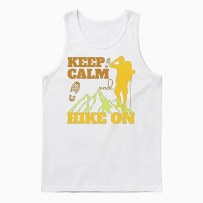 Keep Calm and Hike On Unisex Tank Top - White
