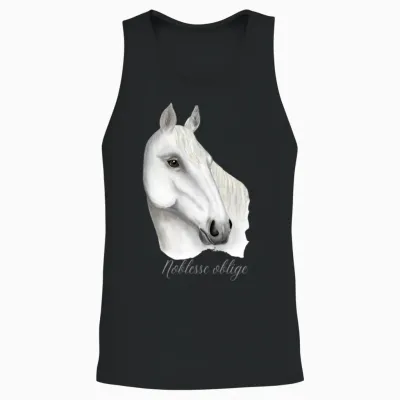 The White Horse Unisex Tank Top - Black