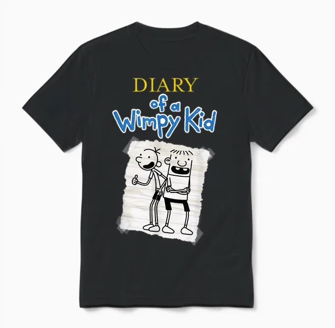 Diary of a Wimpy Kid Best Friends Sketch with Logo Funny Unisex T-Shirt in Black