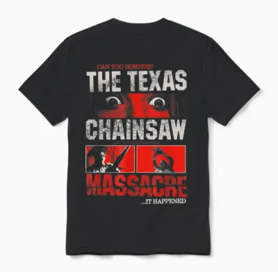 The Texas Chainsaw Massacre Can You Survive Eyes Horror T-Shirt, Black, S Unisex T-Shirt - Black