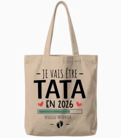 I Will Be Tata in 2026 - Pregnancy Announcement 1st Child Tote Bags - Natural