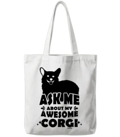 Corgi Dog Tote Bags - White