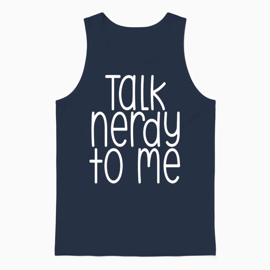 Talk Nerdy to Me Unisex Tank Top in Navy