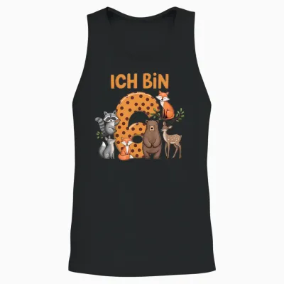 Kinder 6. Geburtstag Waldtiere Wald Tiere Reh Bär Geburtstags Unisex Tank Top - Black