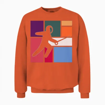 Vintage Fencing Duel Unisex Sweatshirt - Orange