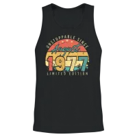 1977 August Retro Unisex Tank Top - Black – 2