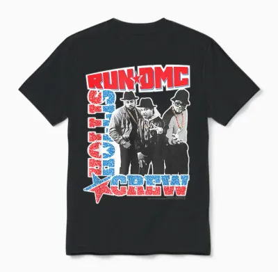 Offizielles Run Dmc Hollis Crew Hip Hop Klassik Retro Band Unisex T-Shirt - Black