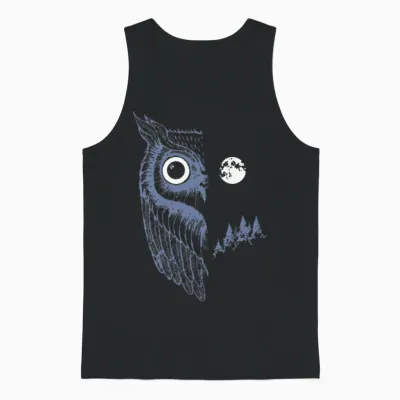 Night Owl Unisex Tank Top - Black