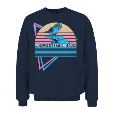 Budgie Parakeet Retro Unisex Sweatshirt - Navy