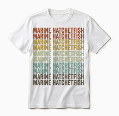 Marine Hatchetfish Fish Retro Unisex T-Shirt - White