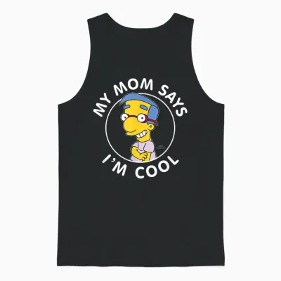 The Simpsons Milhouse My Mom Says I'm Cool V1 Unisex Tank Top - Black