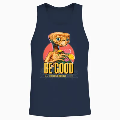 E.t. the Extra-Terrestrial Retro Be Good T-Shirt, Black, S Unisex Tank Top - Navy
