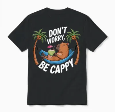 Dont Worry Capybara Nightgown Pyjamas Capybara Unisex T-Shirt - Black