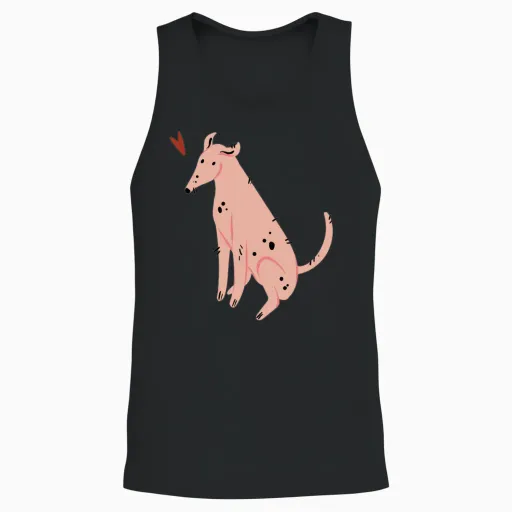 Single Dog Unisex Tank Top - Black
