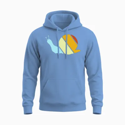 Snail Retro Unisex Hoodie - Carolina Blue