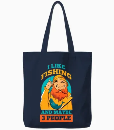 I Like Fishing Tote Bags - Navy