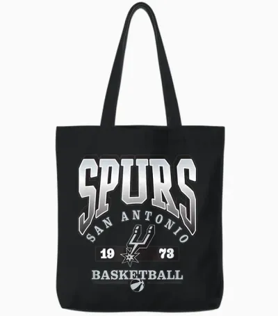Spurs Nba San Antonio T-Shirt Home Advantage Tote Bags - Black
