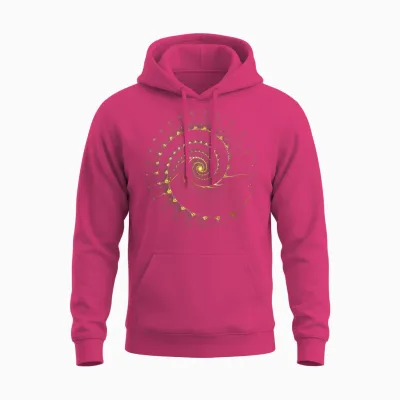 Fibonacci Spiral Ratio Mathematicians Sacred Geometry Unisex Hoodie - Heliconia