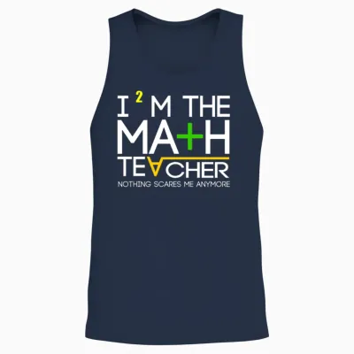 Funny Math Teacher Unisex Tank Top - Navy