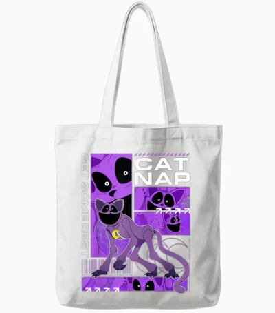 Poppy Playtime Cat Nap Get Some Rest Multiple Pose Tote Bags - White