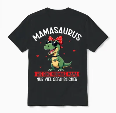 Mamasaurus Wie Eine Normale Mama Nur Viel Gefährlicher Mama Unisex T-Shirt - Black