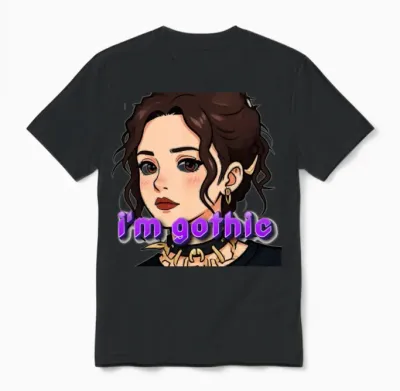 Gothic Girl Style Unisex T-Shirt - Black