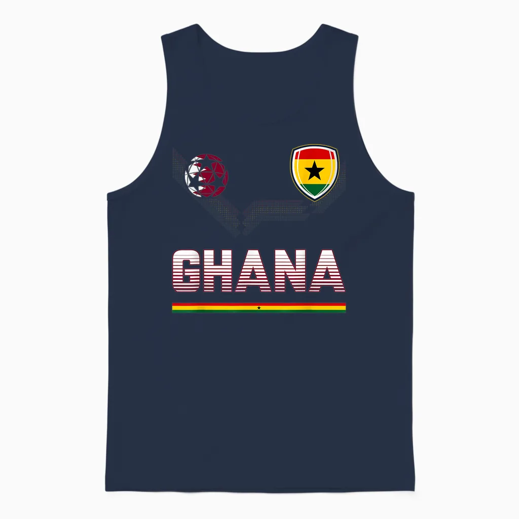 Ghana Fußball-Fan-Trikot Ghanaian Flagge Fußballliebhaber Unisex Tank Top in Navy