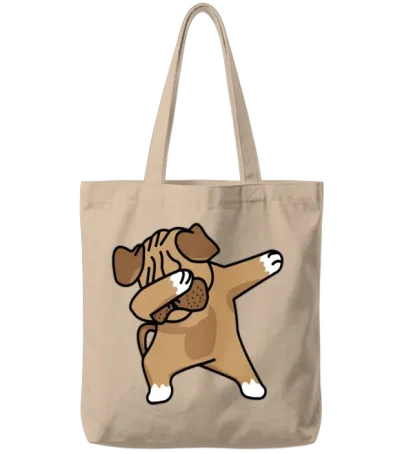 Pug Dab 01 Tote Bags - Natural