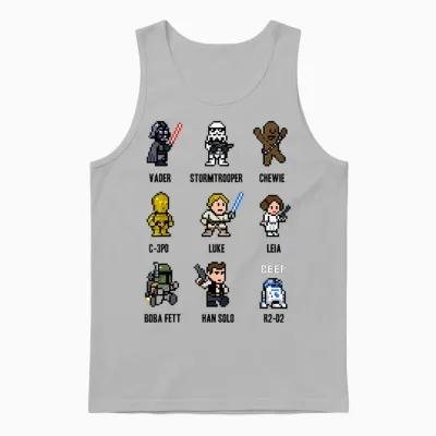 Star Wars Sprite Characters 8-Bit Pixel Graphic Unisex Tank Top - Ash