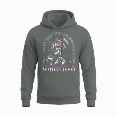 Motherhood Retro Skeleton Some Days I Rock It Vintage T-Shirt, Black, S Unisex Hoodie - Graphite Heather