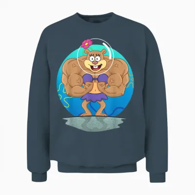 Mademark X Spongebob Squarepants - Sandy Cheeks Muscle Unisex Sweatshirt - Dark Heather