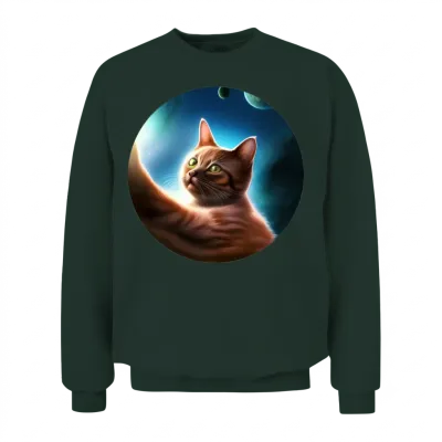 Funny Catstronaut Unisex Sweatshirt - Forest