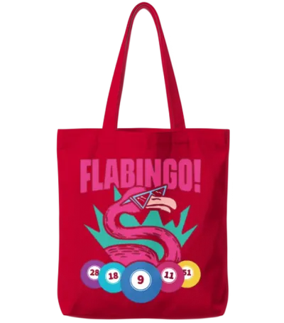 Cool Flamingo Bingo Flamingo for Bingo Players Tote Bags - Red