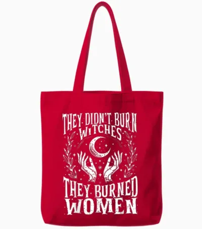 They Didn't Burn Witches Women Feminism Feminist Witch 2side Tote Bags - Red