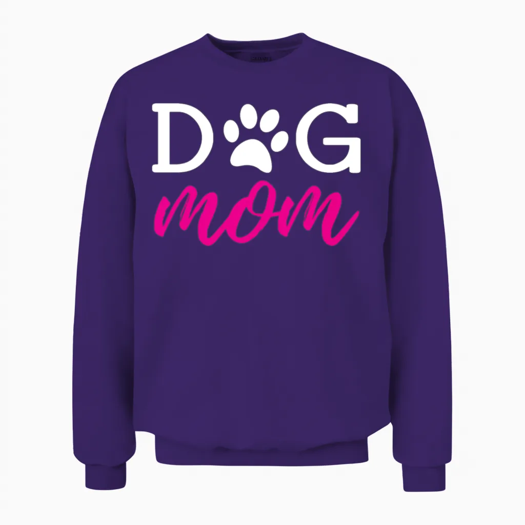 Dog Mom Unisex Sweatshirt in Purple