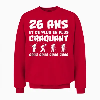Birthday Gift Man 26 Years Funny Unisex Sweatshirt - Red