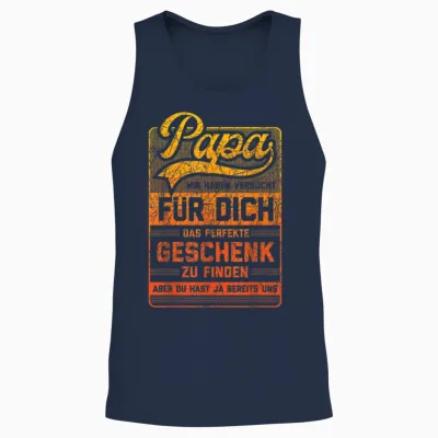 Papa Und Vater Lustiger Spruch Witziges Vatertag Herren Unisex Tank Top - Navy
