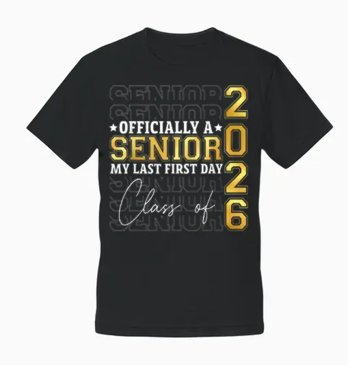 Graduation Class of 2026 My First Last Day of School Senior Unisex T-Shirt - Black