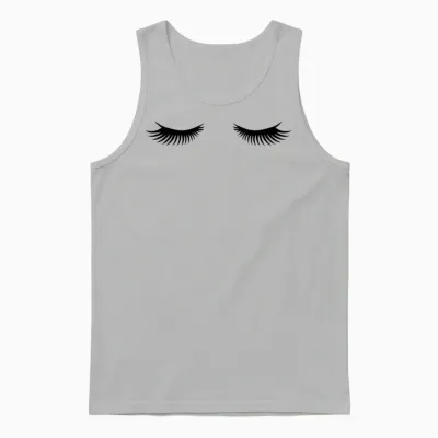Eyelashes Mascara Funny Unisex Tank Top - Ash