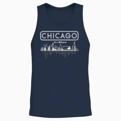 Chicago Where My Story Begins Unisex Tank Top - Navy