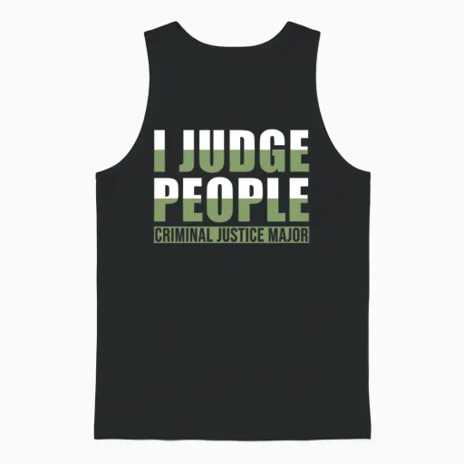 Criminal Justice Major Unisex Tank Top in Black