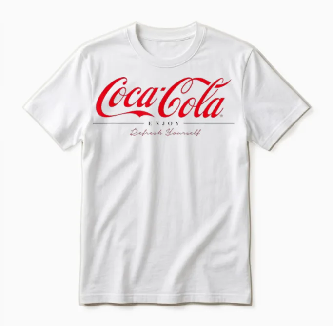 Coca Cola Enjoy and Refresh Yourself T-Shirt, White Unisex T-Shirt in White
