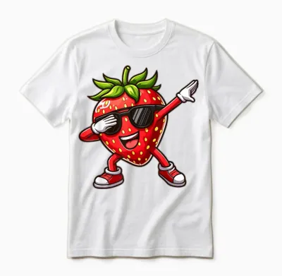 Dabbing Rote Erdbeere | Lustige Rote Beere Mit Erdbeer Unisex T-Shirt - White