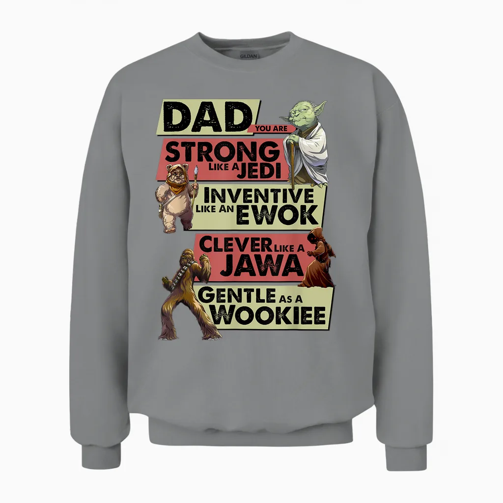 Star Wars Vatertag Dad You Are Strong Like a Jedi Unisex Sweatshirt in Sport Grey