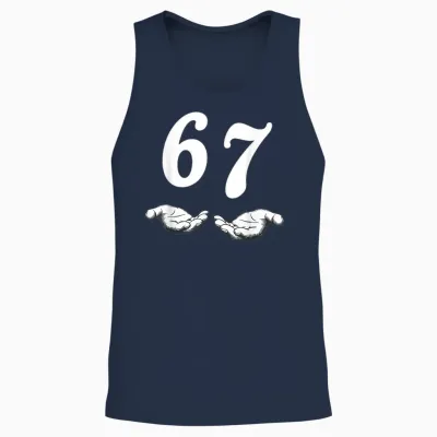 Six Seven 6 7 Meme Unisex Tank Top - Navy