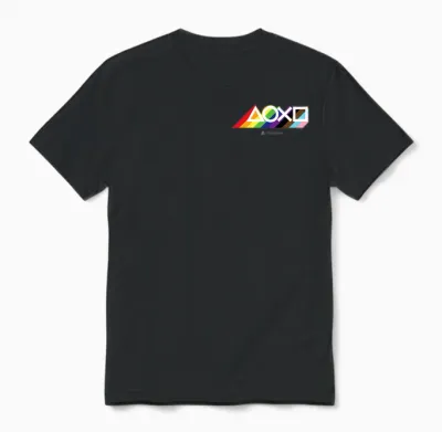 Playstation Pride Lgbtqia Collection Horizontal Pocket Logo Unisex T-Shirt - Black