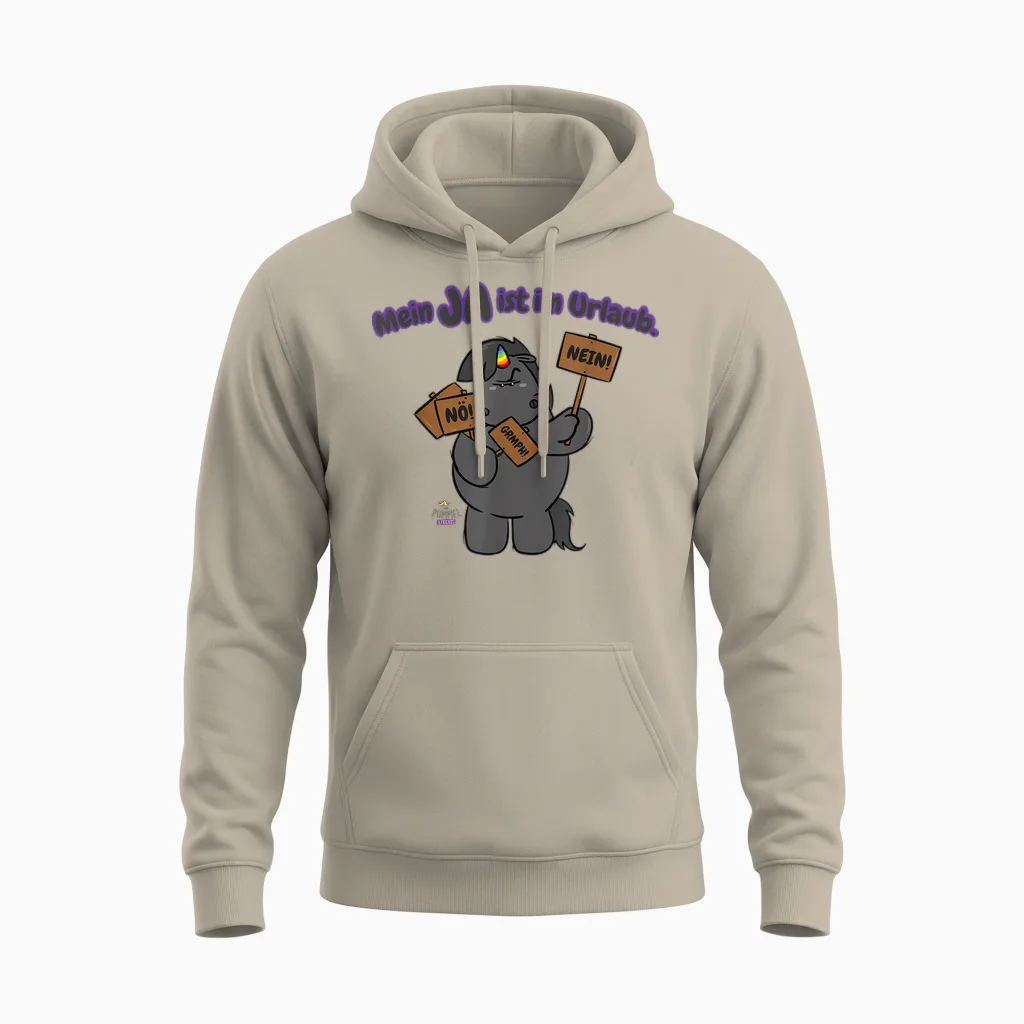 Pummeleinhorn - Grummeleinhorn Mein Ja Ist Im Urlaub Fun Unisex Hoodie in Sand
